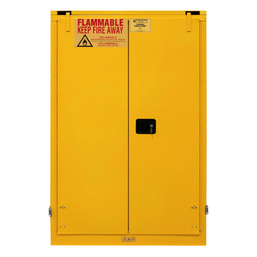Flammable Self Closing Storage Cabinet 90 Gallon Capacity Yellow